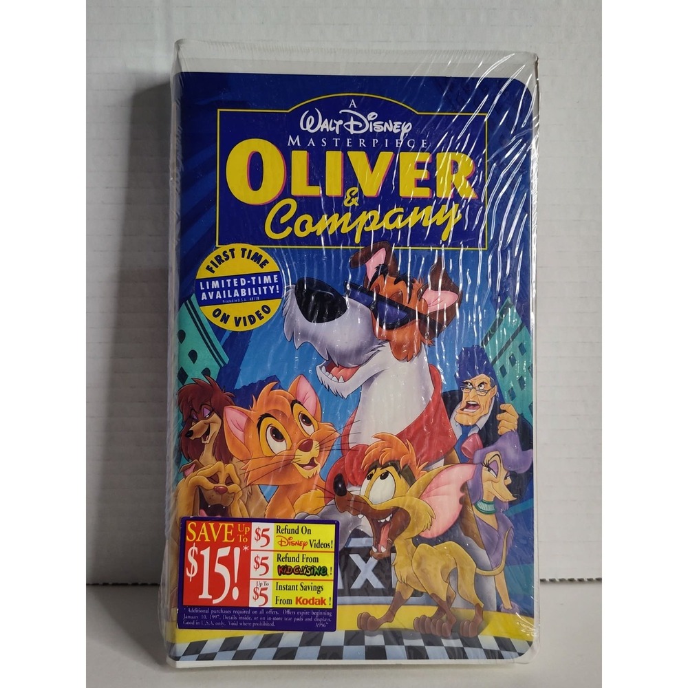 Oliver & Company VHS Walt Disney Masterpiece Collection SEALED Promo Stickers